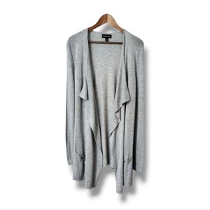 Dana Buchman Lightweight Waterfall Drape Front Long Cardigan Sweater